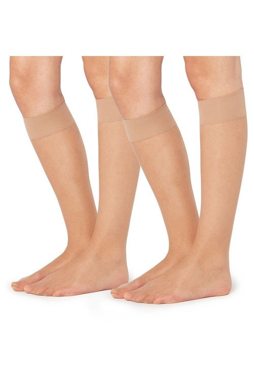 Tezenis 2 X 20 Den Appearance Sheer Knee-Highs Nude Nude 1748 | CYFQB-6790