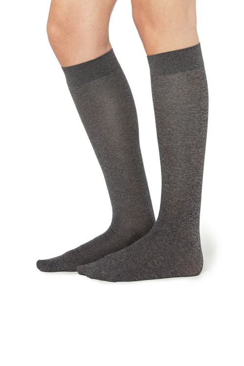 Tezenis 2 X 50 Den Microfiber Knee-Highs Grå Mörk | RBMAD-1748