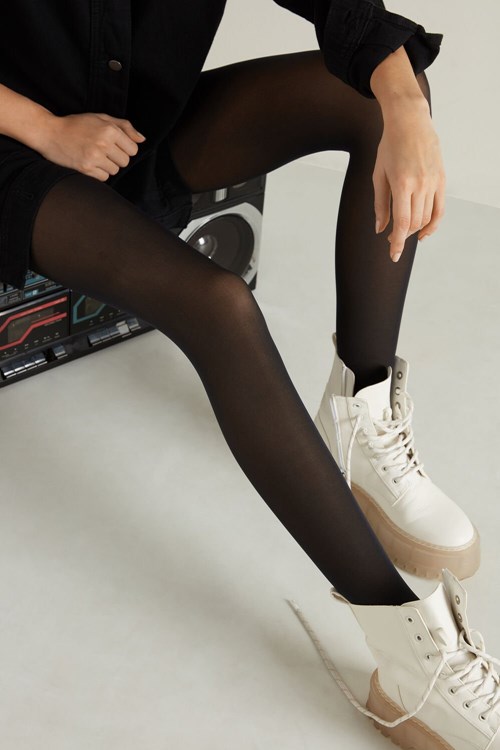 Tezenis 2 X 50 Den Opaque Microfiber Tights Svarta Svarta | WTDZF-9172