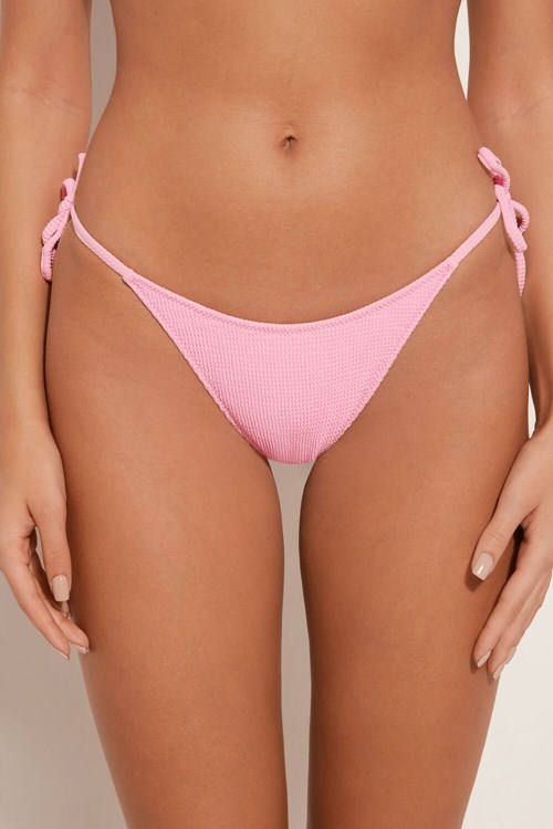 Tezenis 3D Effect String Brazilian Bikini Bottoms Rosa Rosa | YWJLU-0859