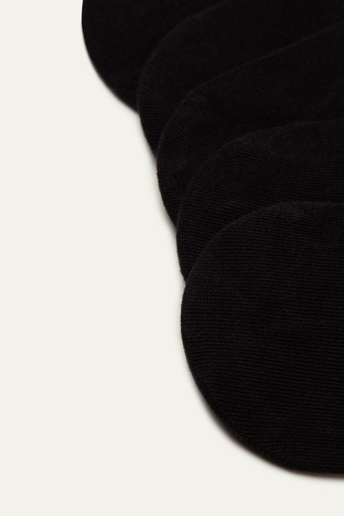 Tezenis 5 X Bomull No-Show Socks Svarta Svarta | SOAMZ-2087