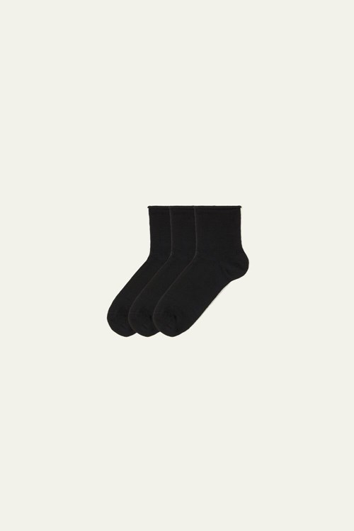 Tezenis 5 X COTTON SOCKS Svarta Svarta | OIQVZ-4379