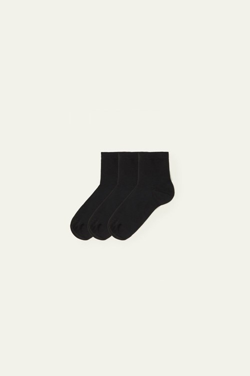 Tezenis 5 X SHORT COTTON SOCKS Svarta Svarta | QDZBN-2805