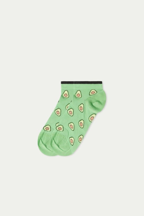 Tezenis Appliquéd Patterned Bomull No-Show Socks Gröna Gröna | MPACZ-3928