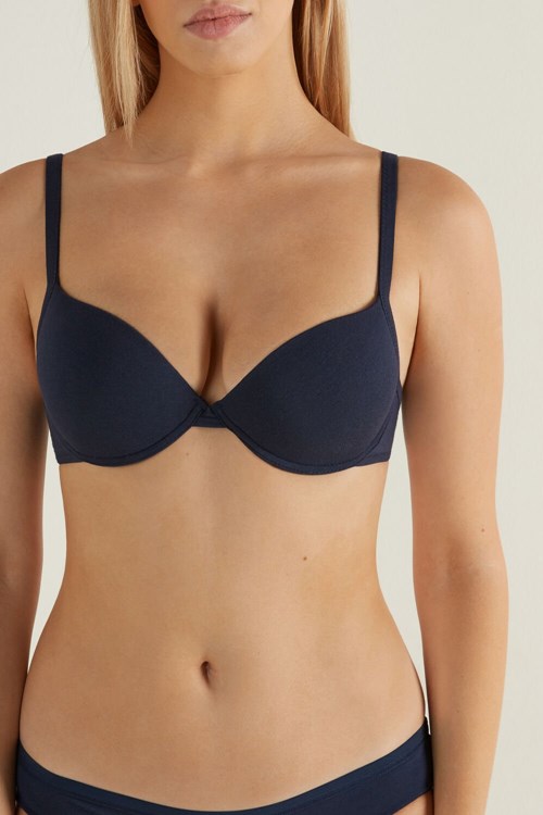 Tezenis Athens Push-Up Bra in Bomull Blå Blå | OMLNX-9308