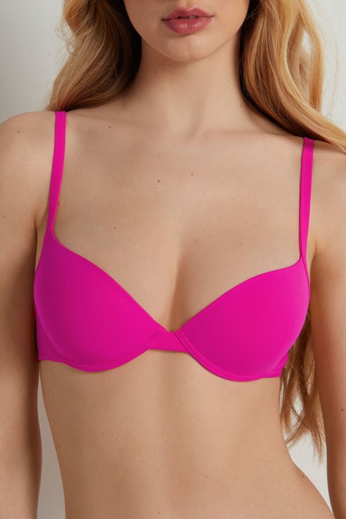 Tezenis Athens Push-Up Bra in Microfiber Rosa Fuchsia | XWTZK-1478