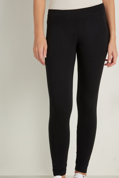 Tezenis Basic Bomull Leggings Svarta Svarta | SBANC-3074