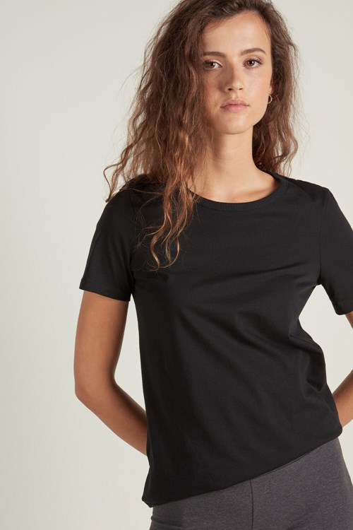 Tezenis Basic Jersey T-Shirt Svarta Svarta | LRJIN-0829