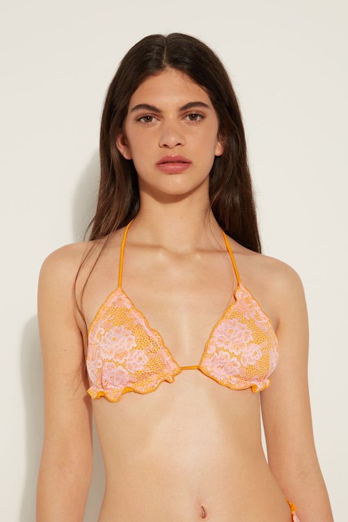 Tezenis Blush Spets Triangle Bikini Top Rosa | NCPYE-6823