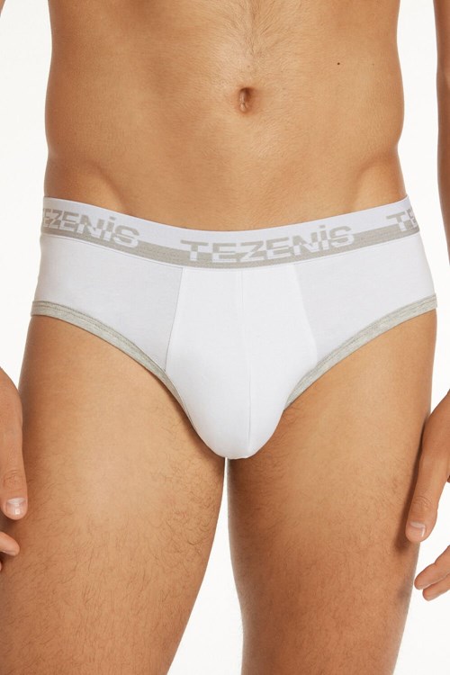 Tezenis Bomull Briefs with Logo Elastic Band Vita | HGXRF-3704