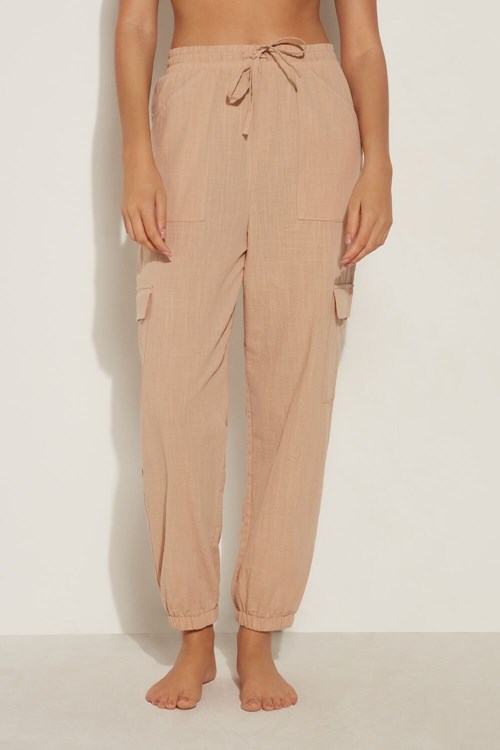 Tezenis Bomull Canvas Cargo Pants Nude Nude Sand 557v | CSQTG-1703