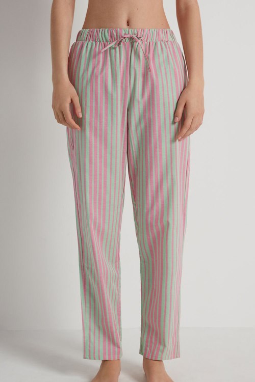 Tezenis Bomull Canvas Trousers with Drawstring Gröna Gröna | ICPJU-7980