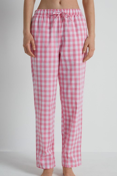 Tezenis Bomull Canvas Trousers with Drawstring Rosa Rosa | YNFCG-8275
