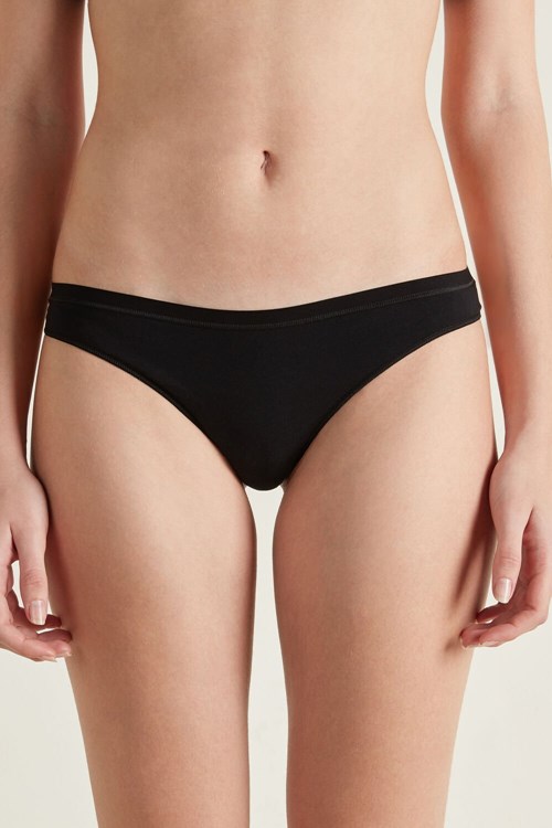 Tezenis Bomull Cheeky Briefs Svarta Svarta | MRTAZ-3974