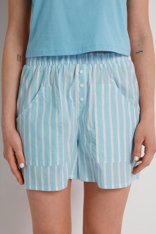 Tezenis Bomull Fabric Shorts with Pockets Ljusblå Ljusblå | BLMAX-6503