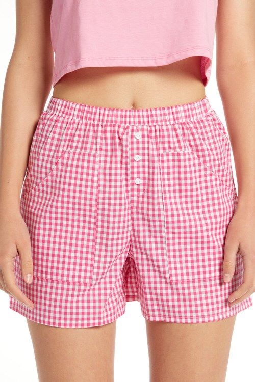 Tezenis Bomull Fabric Shorts with Pockets Röda Fuchsia | ULSPA-8735