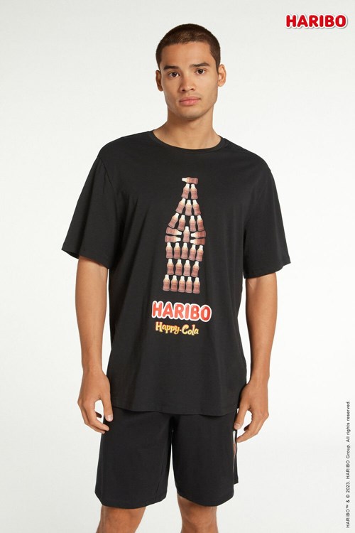 Tezenis Bomull Haribo Cola Print Korta Pajamas Svarta Svarta | BCZYV-4789