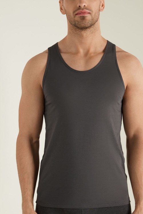 Tezenis Bomull Jersey Undershirt Mörkgrå Mörk | IUPAR-2478