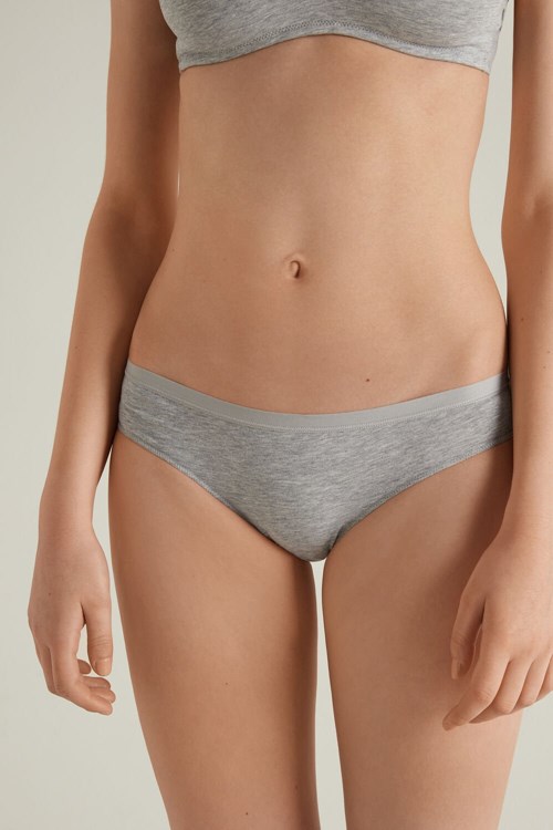 Tezenis Bomull Panties Grå Ljus | TKEOB-8794