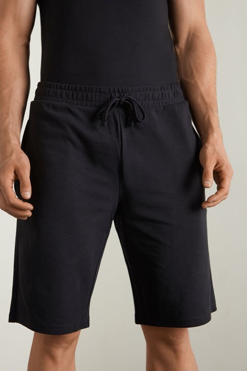 Tezenis Bomull Pique Shorts Svarta Svarta | IXQKR-1749