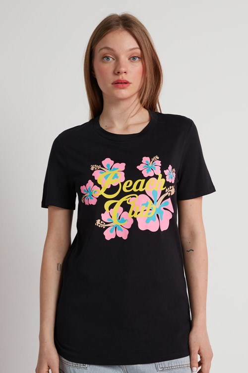 Tezenis Bomull Printed T-shirt Svarta Svarta | WFGDL-3195