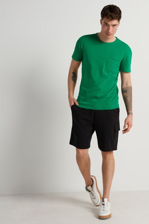 Tezenis Bomull T-Shirt with Breast Pocket Gröna Gröna | FPTHV-2938