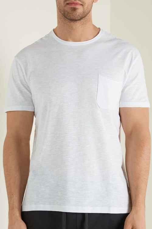 Tezenis Bomull T-Shirt with Breast Pocket Vita Vita | VYXSE-0419