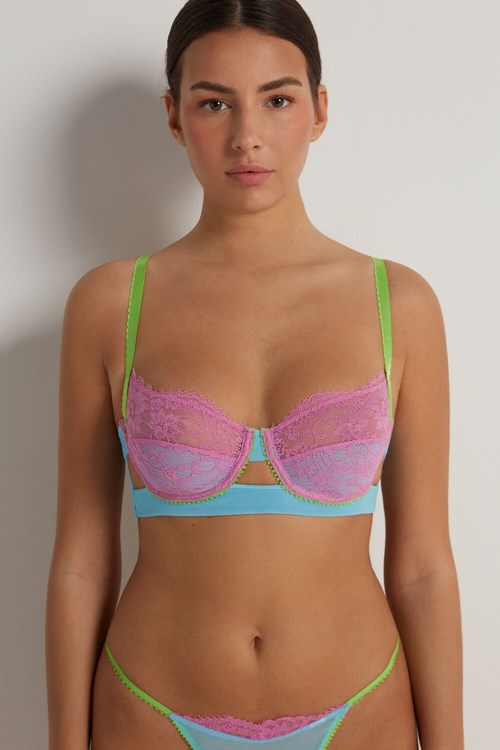 Tezenis Colors Emotion Paris Balconette Bra Olika Färger Blå | XYFQT-5812