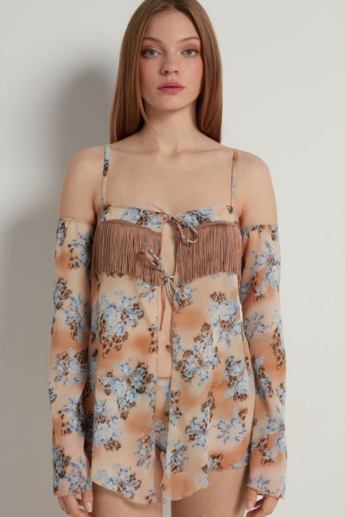 Tezenis Country Flowers Slip with Sleeves Bruna Leopard | TUJSN-3067