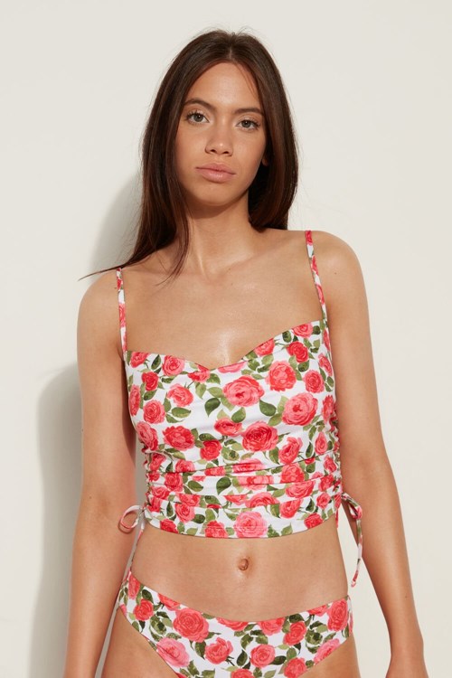Tezenis Crop Top with Side Drawstrings Rosa | SQDFE-6457