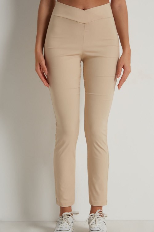 Tezenis Crossover Midja Cloth Leggings Beige | DSWMH-0391
