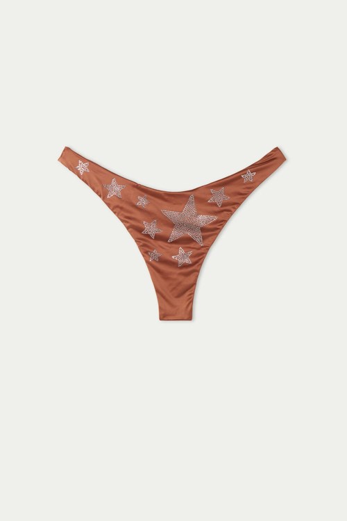 Tezenis Crystal Stars High-Cut Brazilian Bikini Top Bruna Bruna | RXEUI-6175
