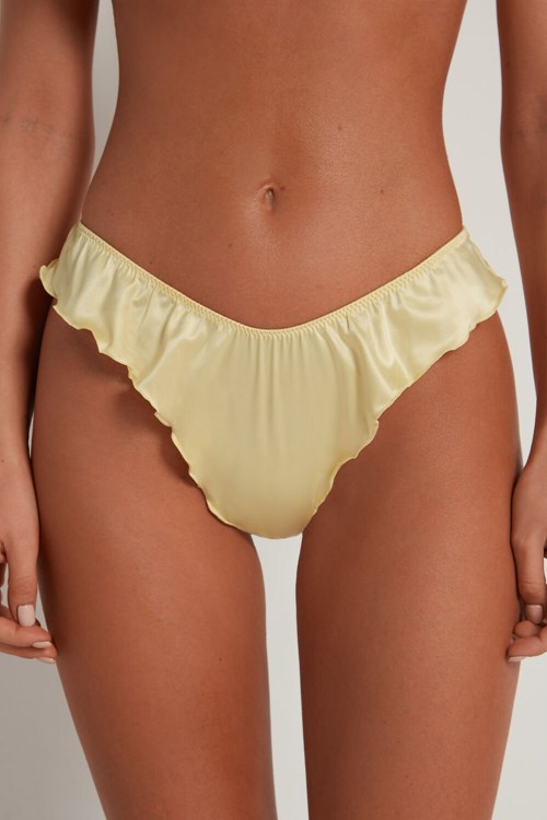 Tezenis Delicate Satin High-Cut Brazilian Panties Gula Rosa | ADVMF-5732