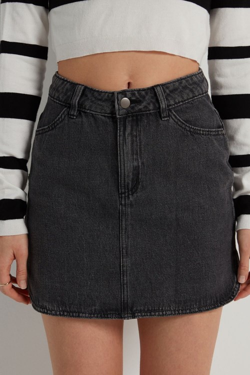 Tezenis Denim Miniskirt with 4 Pockets Svarta Svarta | VSBGL-9508