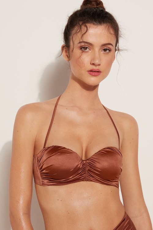 Tezenis Elegant Dream Vadderad Bandeau Bikini Top Bruna Bruna | ZAFXL-4502