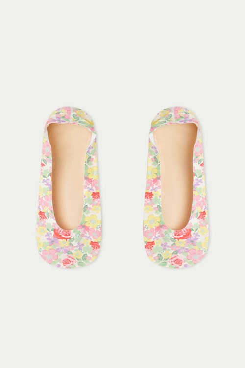 Tezenis Fancy Bomull Shoe Liners Vita | IVPHT-9524