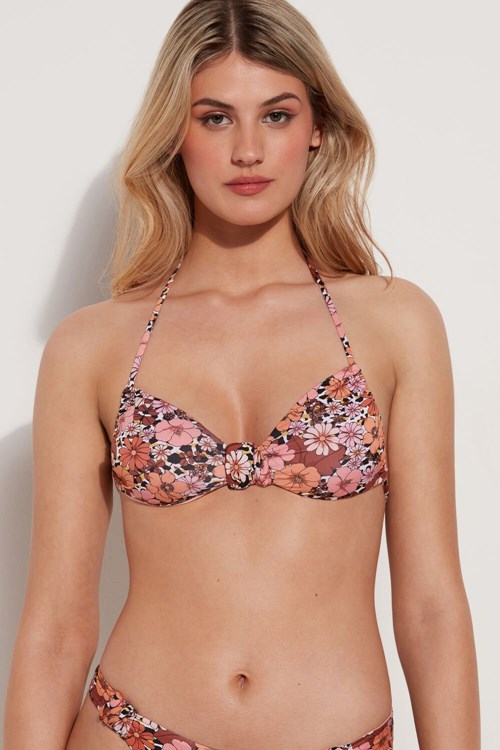 Tezenis Flower Animal Print Bra Trend Bikini Top Floral Floral Animal Print 581v | ZVYRP-5318