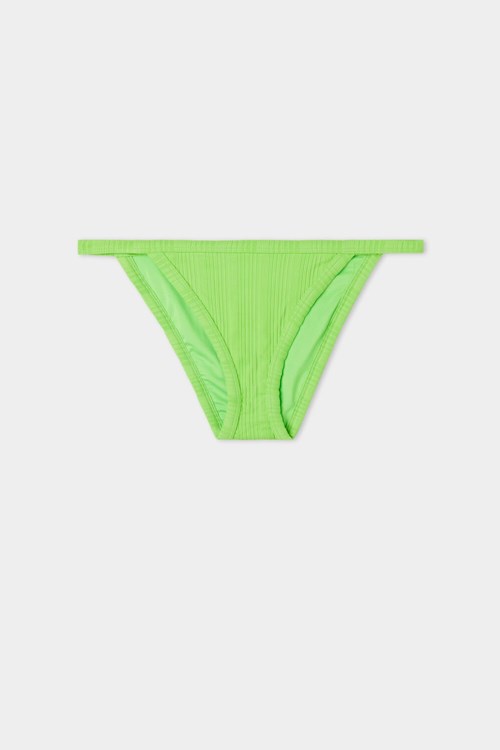 Tezenis Green Räfflad Recycled Tie-String Bikini Bottoms Gröna Gröna | ZVOKX-8326