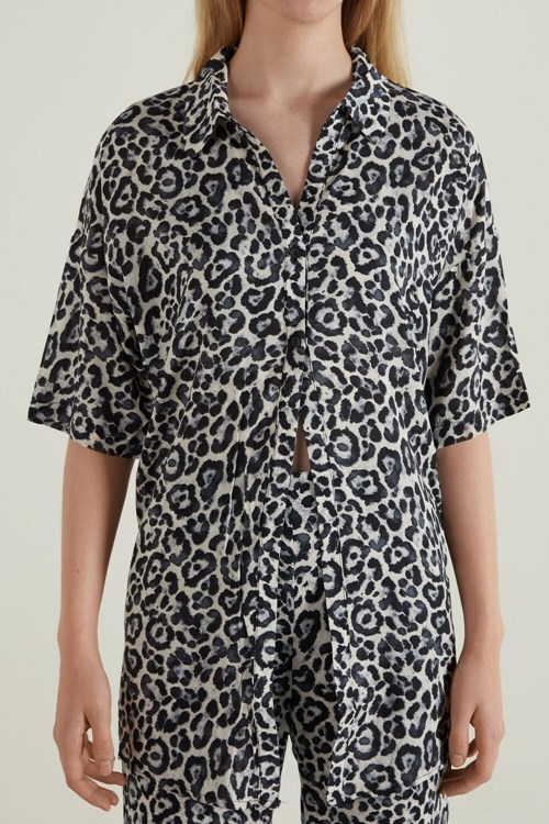 Tezenis Half-sleeve Cloth Shirt Print Gray Spotted Print 840u | OYRVZ-0643