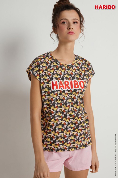 Tezenis Haribo Licorice Korta Bomull Pajamas Rosa | AWGKS-1409