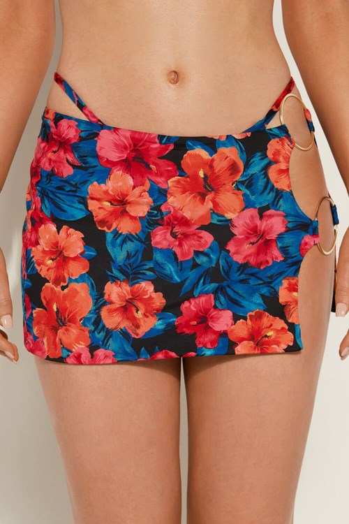 Tezenis Hawaiian Sunset Pareo Mini Skirt Blå Blommiga | NLDTY-5064