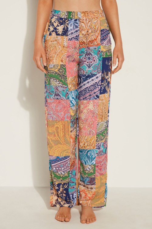 Tezenis Hetero-Leg Viscose Fabric Pants Olika Färger | YMLNA-6271