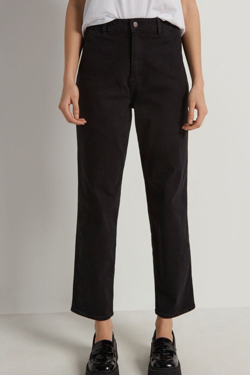 Tezenis High-Midja Denim Joggers with 4 Pockets Svarta Svarta | YZSGF-5806