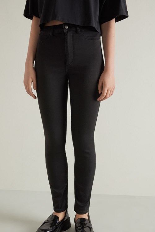Tezenis High Midja Push Up Effect Jeggings Svarta Svarta | WFITY-5489