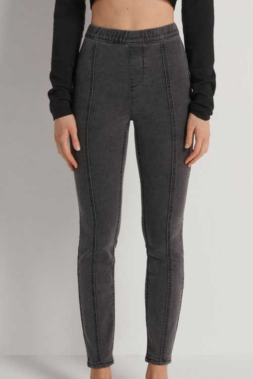 Tezenis High Midja Seamed Leggings Svarta Svarta | DARIN-7296