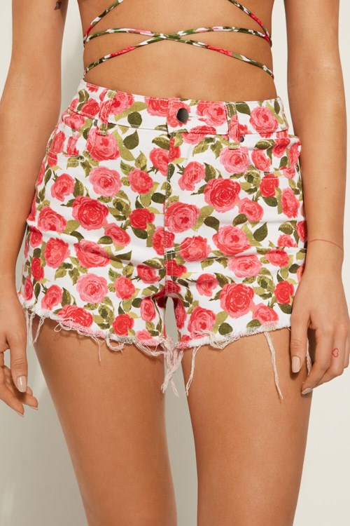 Tezenis High Rise Frayed Denim Shorts Rosa | ZOWXE-7345