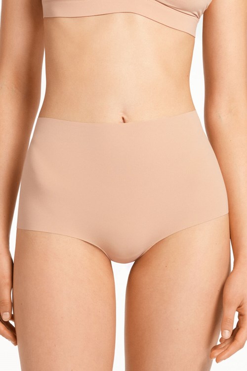 Tezenis High-Waisted Raw-Cut Microfiber Hipsters Nude Natural Blush 1905 | DCFYQ-6480