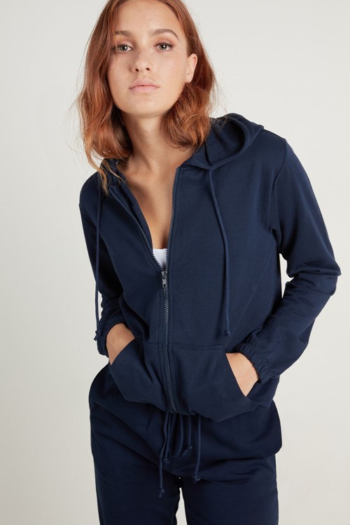 Tezenis Hoodie Sweatshirt with Dragkedja and Drawstring Blå Blå | GMXYR-6490