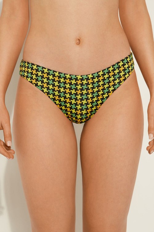 Tezenis Klassiska Houndstooth Bikini Bottoms Svarta | PUKHX-2961