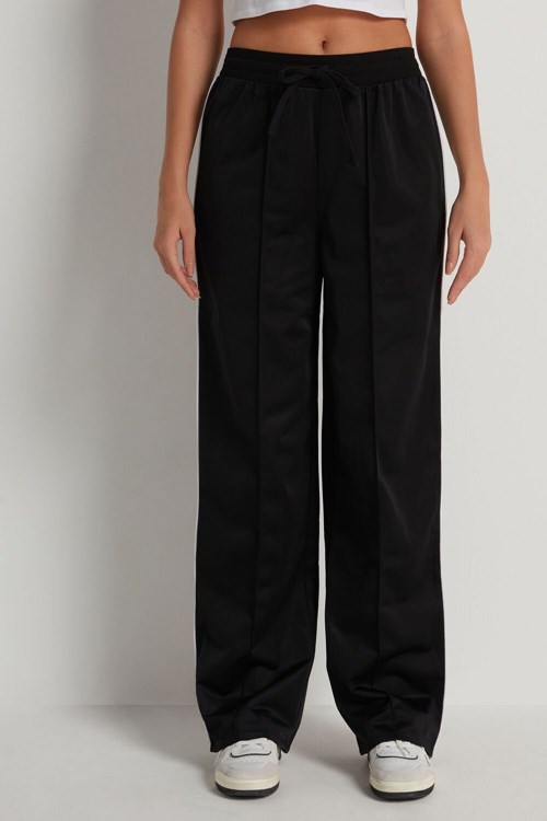 Tezenis Knit Sweatpants with Piping Svarta Svarta | ZVFUY-3645